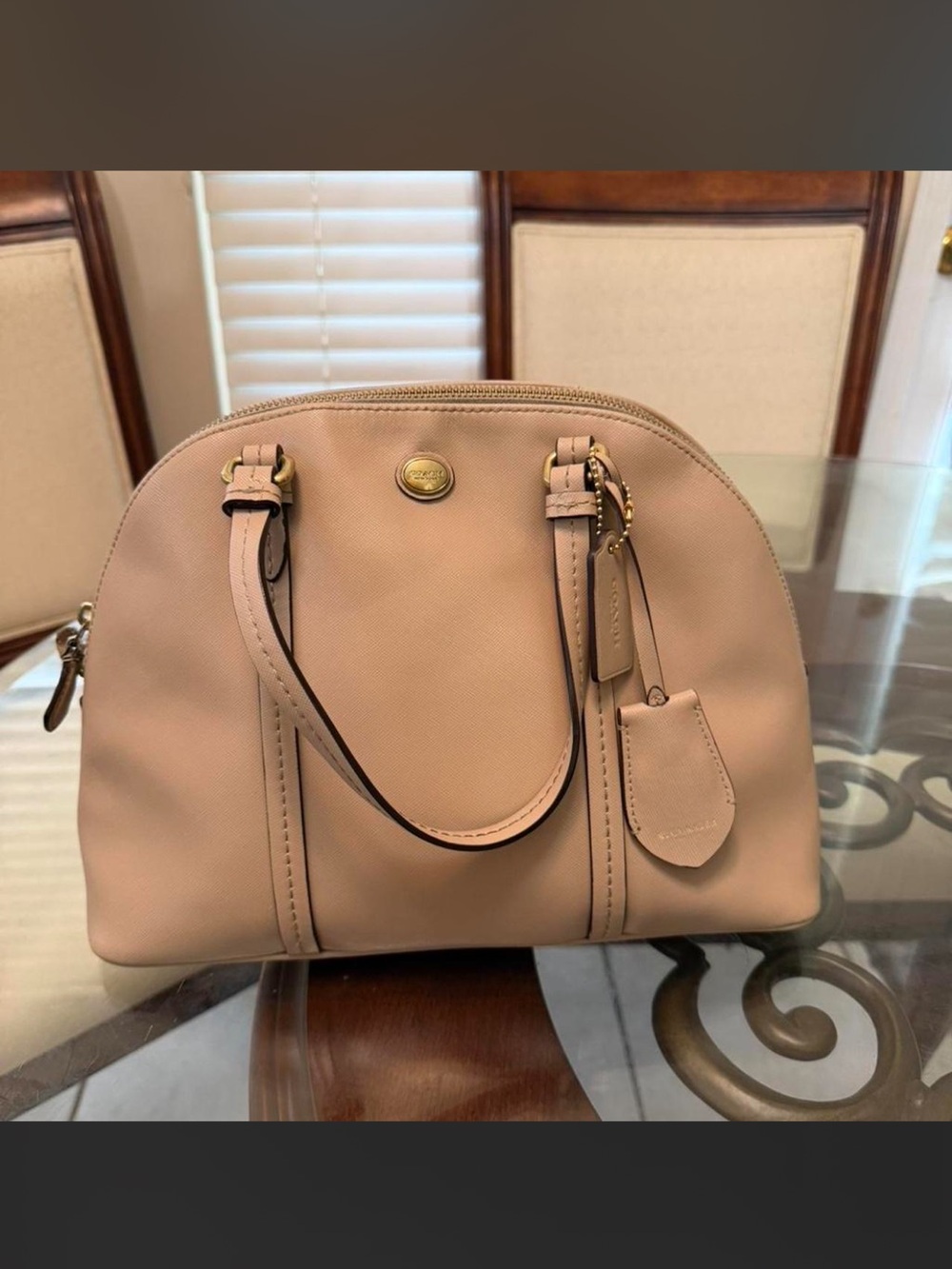 Coach Taupe Satchel Handbag